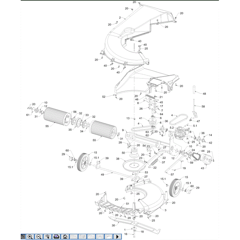 Hayter Harrier 56 (566) Lawnmower (566G310000001 onwards) Parts Diagram, Lower Mainframe