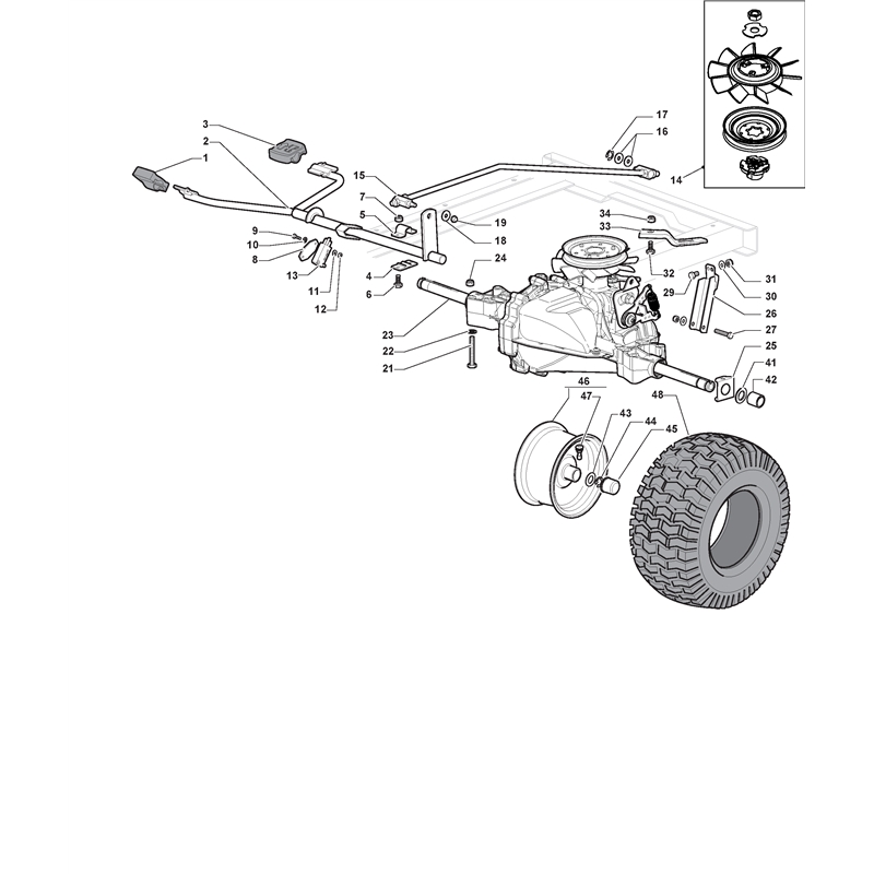 Mountfield 1430H Lawn Tractor (2T2110483-M11 [2012]) Parts Diagram, Transmission
