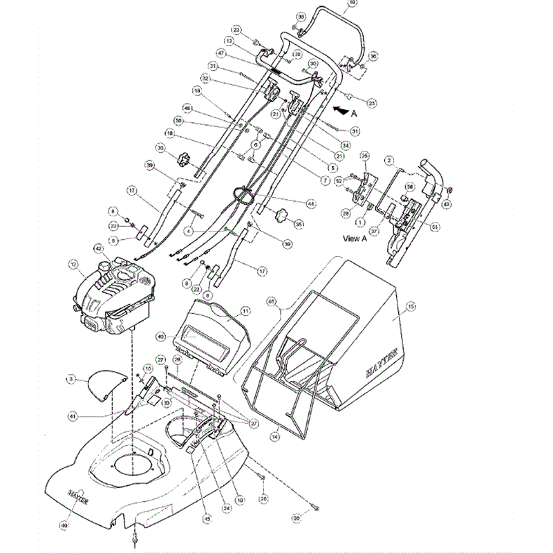 Hayter Harrier 56 (563) Lawnmower (563F310000001 and up) Parts Diagram, Upper Mainframe