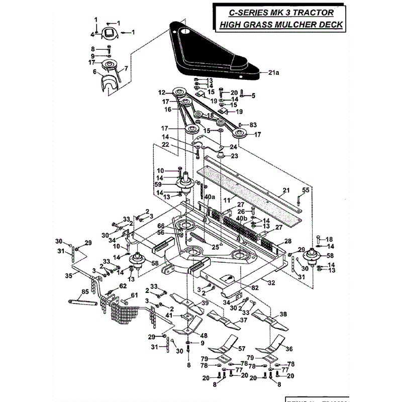 Countax C Series Lawn Tractor 2001 - 2003 (2001 - 2003) Parts Diagram, 36" High Grass Mulcher Deck