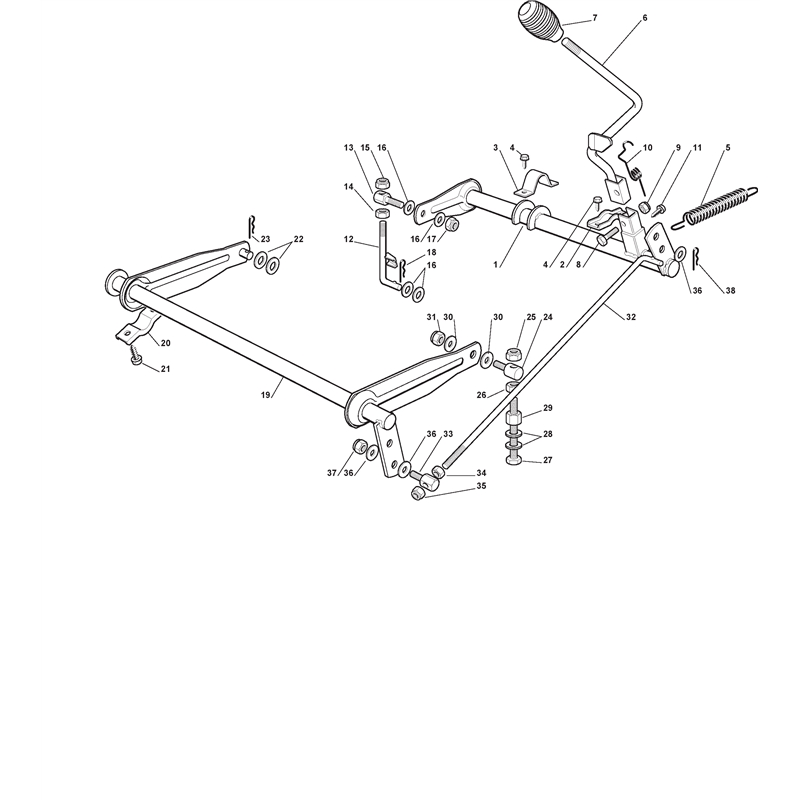 Mountfield R25V Ride-on (2T0030436-BQ [2011-2013]) Parts Diagram, Cutting Plate Lifting
