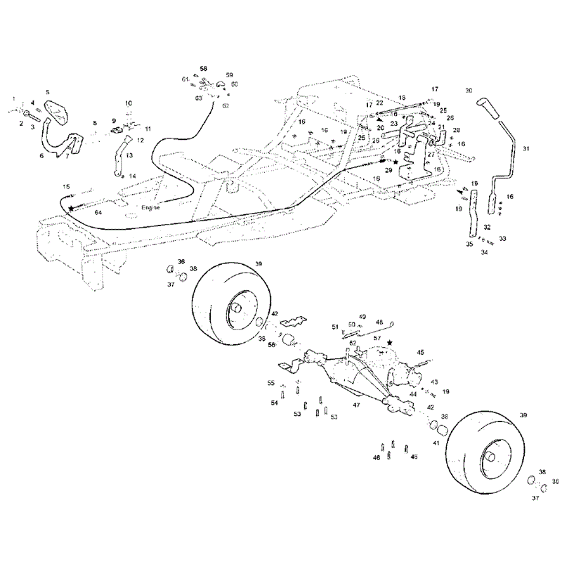 Hayter RS17/102H (17/40) (149A001001-149A099999) Parts Diagram, Rear Axle & Control Pedals