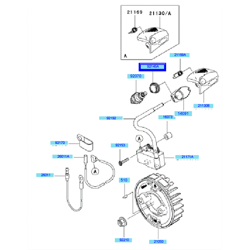 Kawasaki KBL35A (HA035A-BS50) Parts Diagram, Electric Equipment