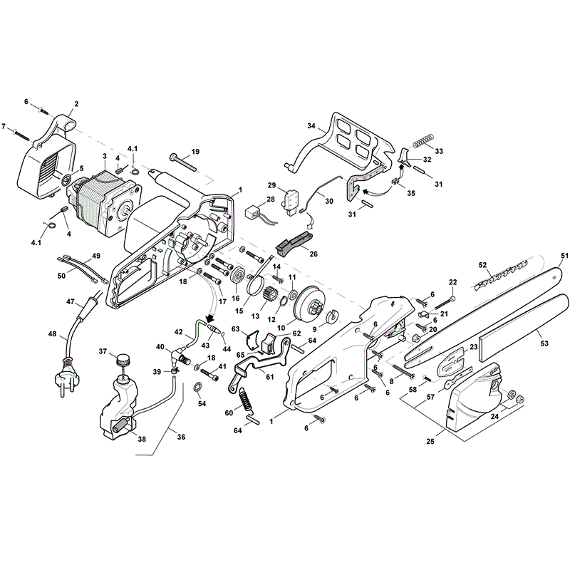 Mountfield ME1814 Electric Chainsaw (2009) Parts Diagram, Page 1
