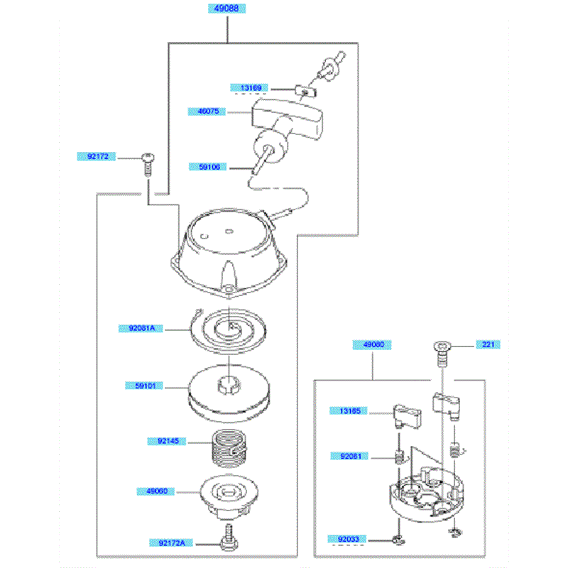 Kawasaki KHS750A  (HB750B-AS50) Parts Diagram, Starter