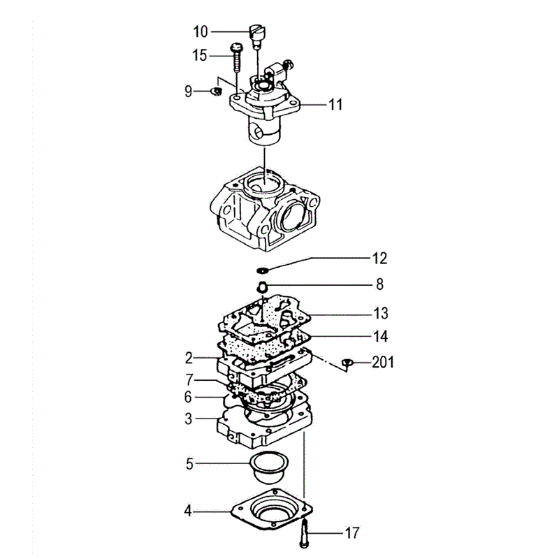 Tanaka THT-1800L-S (1629-H11) Parts Diagram, CARBURETOR(SERIAL NO.Z298251-)