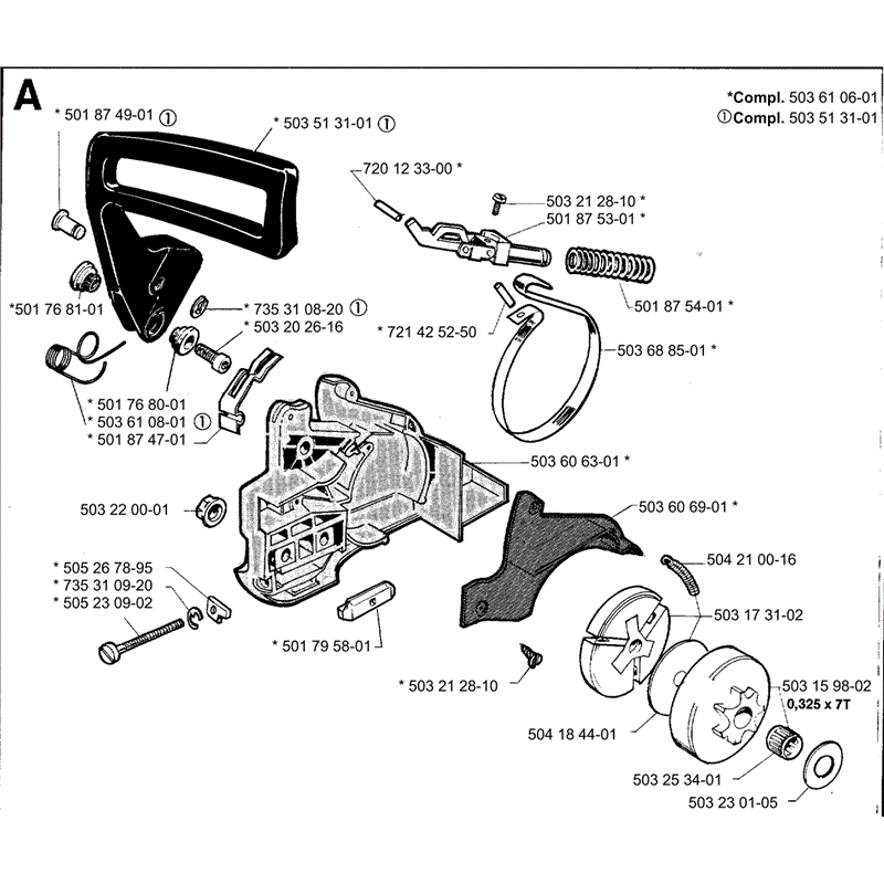 Jonsered 2041 (1994) Parts Diagram, Page 1