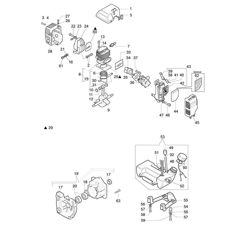 Oleo-Mac 735 T (735 T) Parts Diagram, Engine
