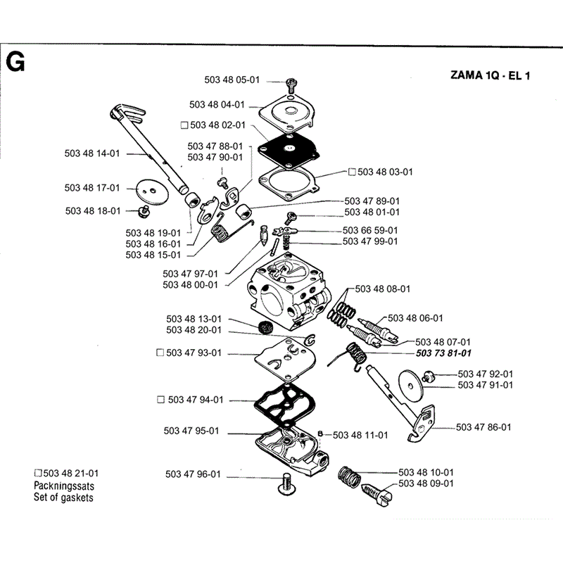 Jonsered 2041 (1994) Parts Diagram, Page 7