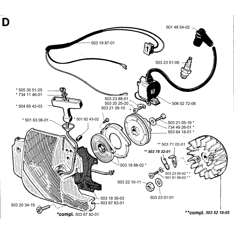 Jonsered 2054 (1994) Parts Diagram, Page 4