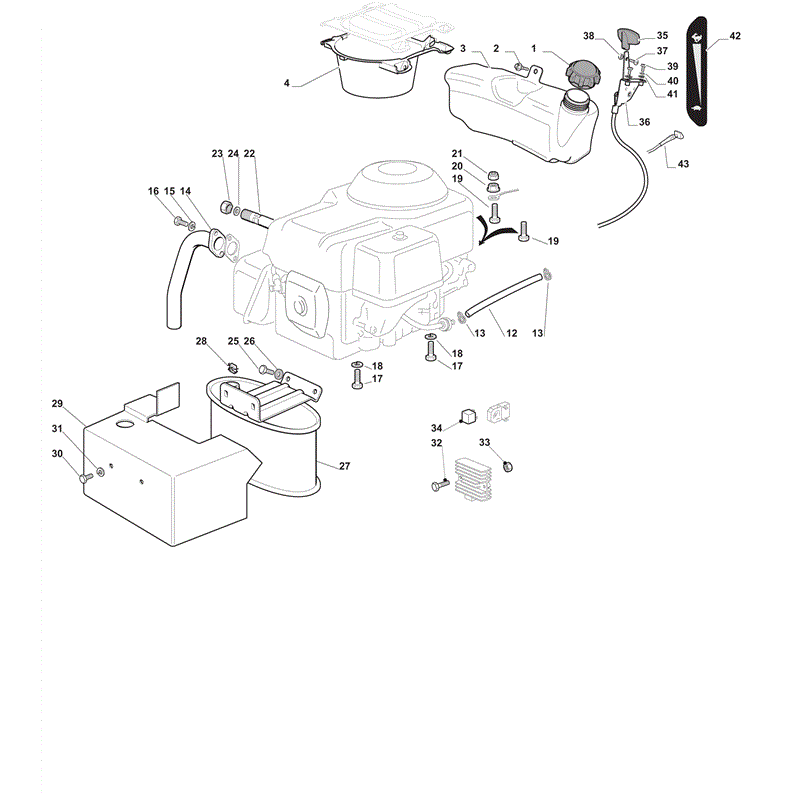 Castel / Twincut / Lawnking XDC135HD (2012) Parts Diagram, Engine - Honda GXV 390