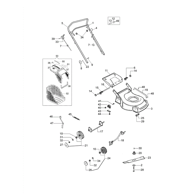 Efco LR 44 PBXC Comfort Plus B&S Lawnmower (LR 44 PBXC Comfort Plus) Parts Diagram, Page 1