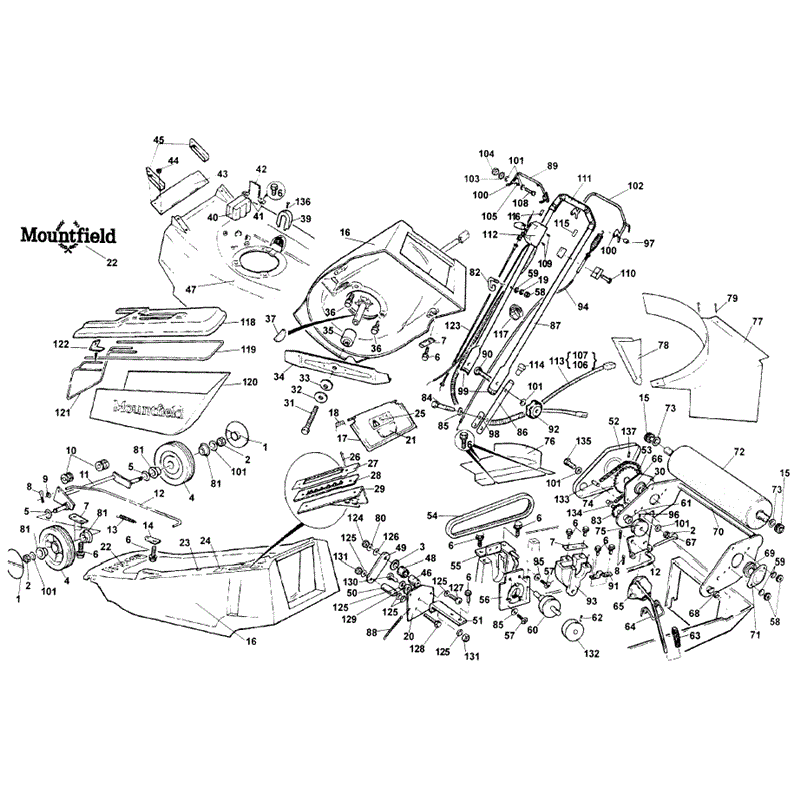 Mountfield Empress (MP83709-MP86201) Parts Diagram, Page 1