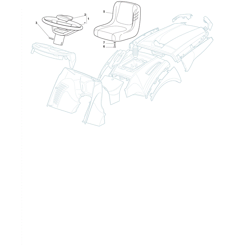Castel / Twincut / Lawnking XT170HD (2012) Parts Diagram, Seat and Steering Wheel