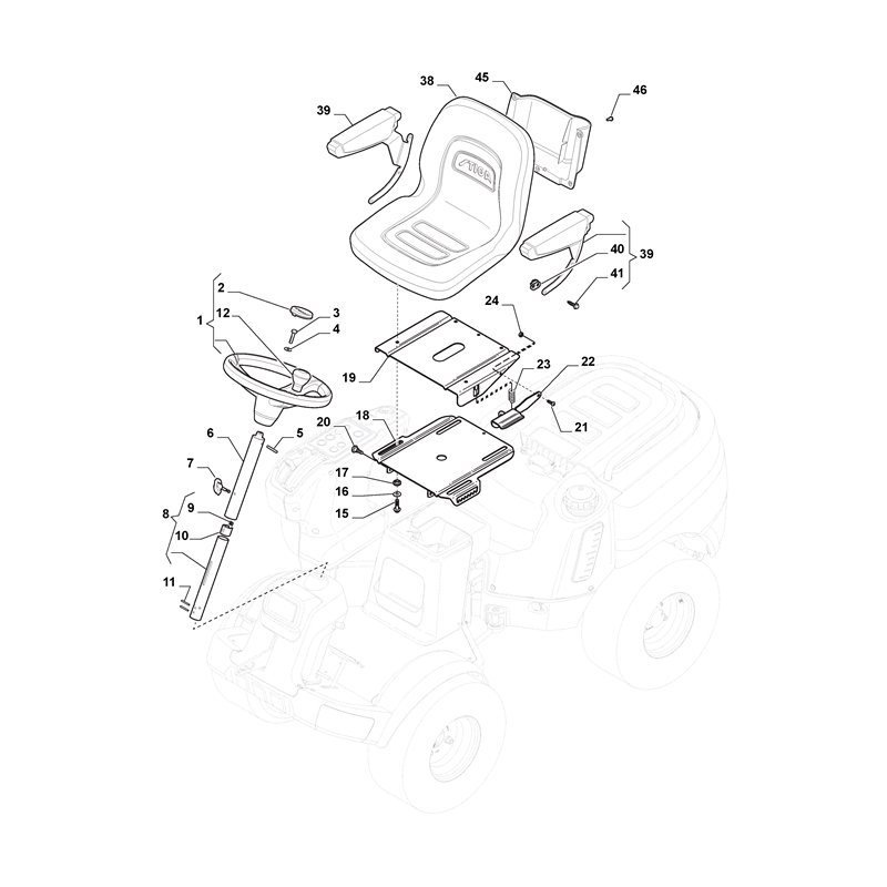 Stiga PARK PRO 340 IX (13-6451-11 [2016-2020]) Parts Diagram, Seat & Steering Wheel_0