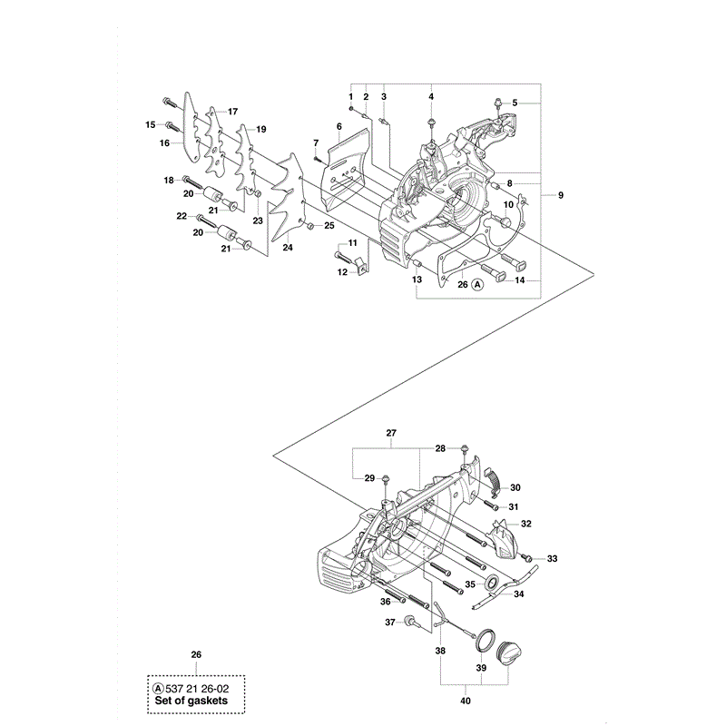 Husqvarna 576XP Chainsaw (2011) Parts Diagram, Crankcase