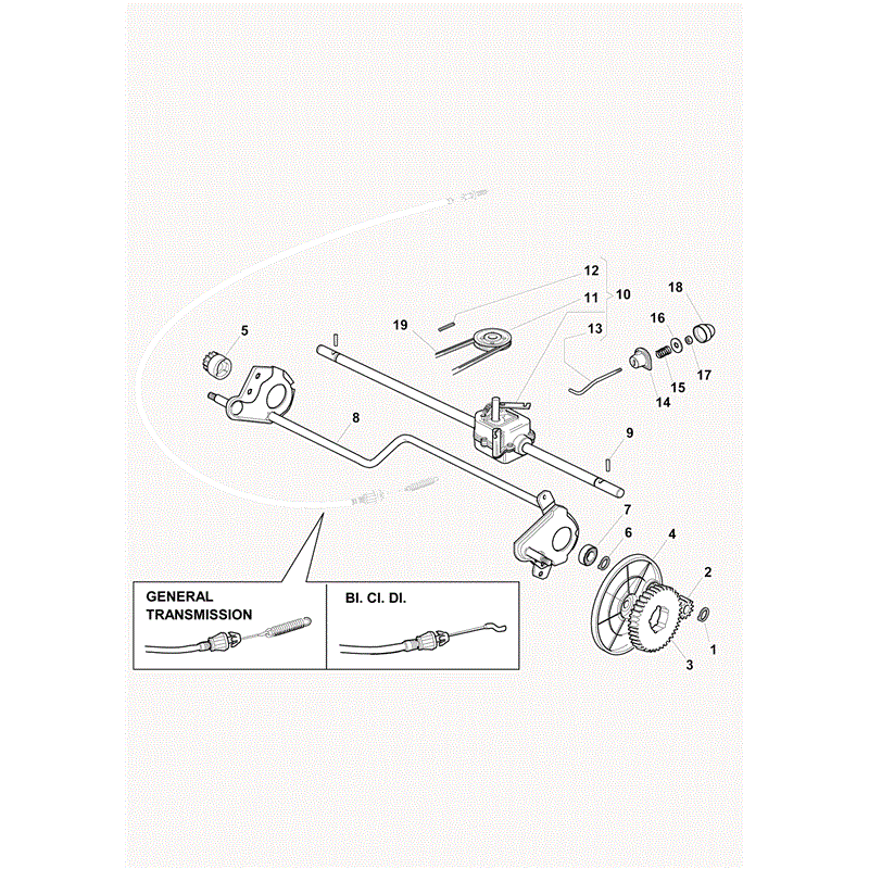 Castel / Twincut / Lawnking XA52MBS (2010) Parts Diagram, Rear Drive