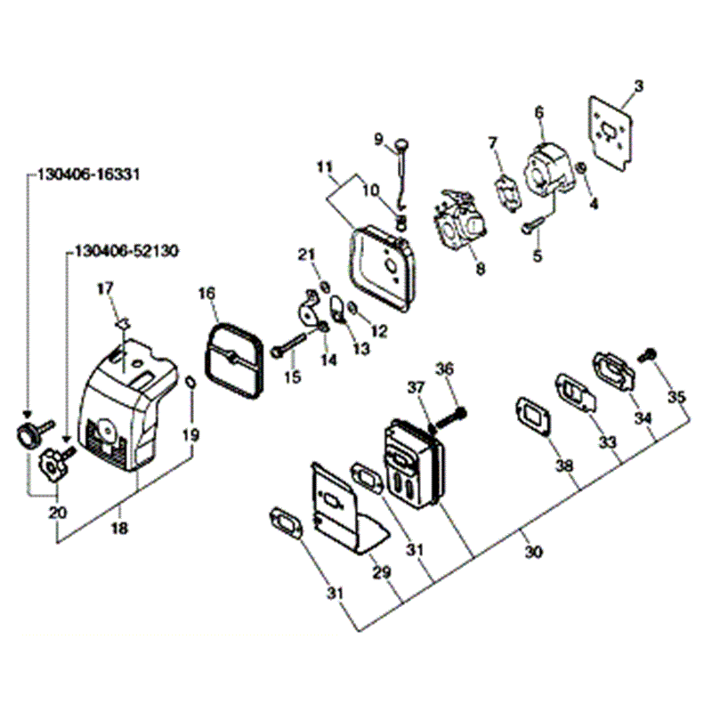 Echo SRM-2400 (SRM-2400) Parts Diagram, CLEANER