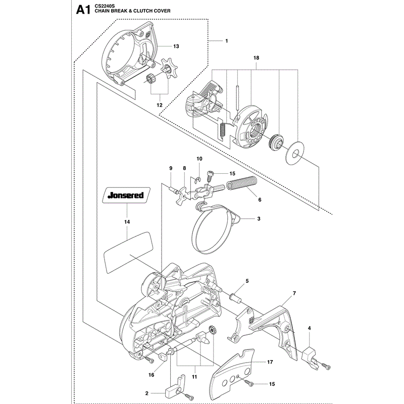 Jonsered 2165 (2010) Parts Diagram, Page 1