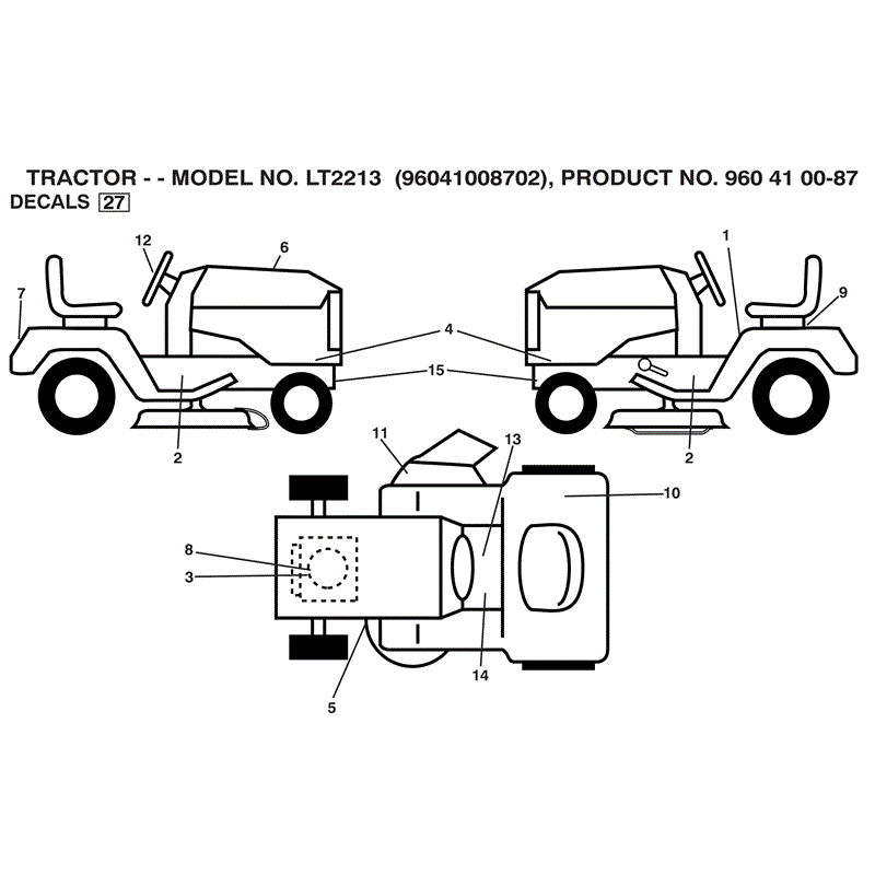 Jonsered LT2213 (2010) Parts Diagram, Page 1