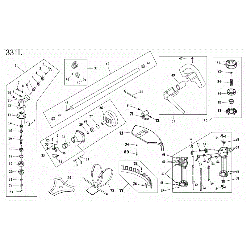 Mitox 331L Brushcutter (331L Brushcutter) Parts Diagram, Shaft