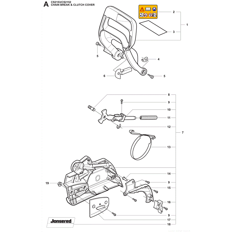 Jonsered 2153 (2009) Parts Diagram, Page 1