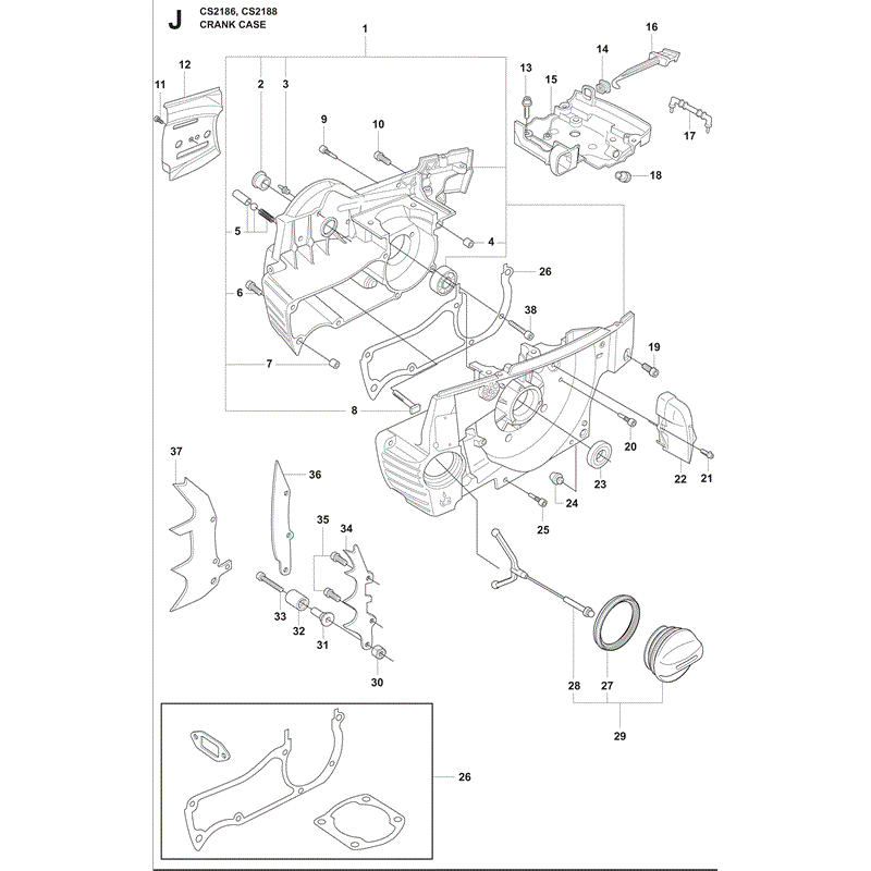 Jonsered 2188 (2009) Parts Diagram, Page 12