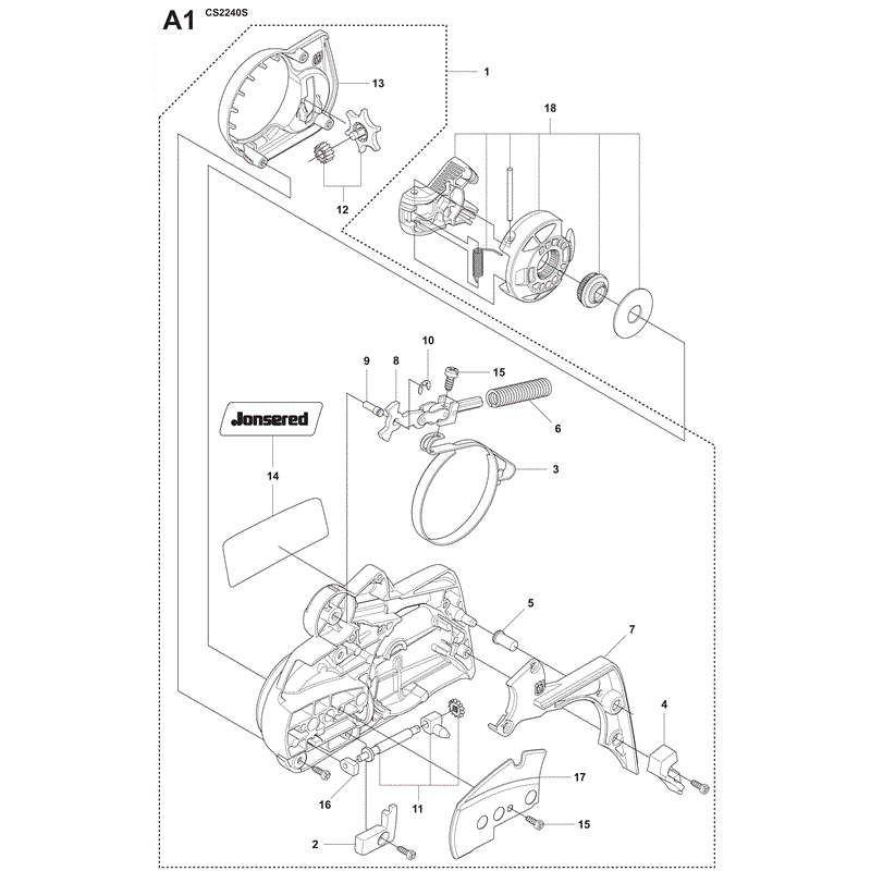Jonsered 2240S (2009) Parts Diagram, Page 1