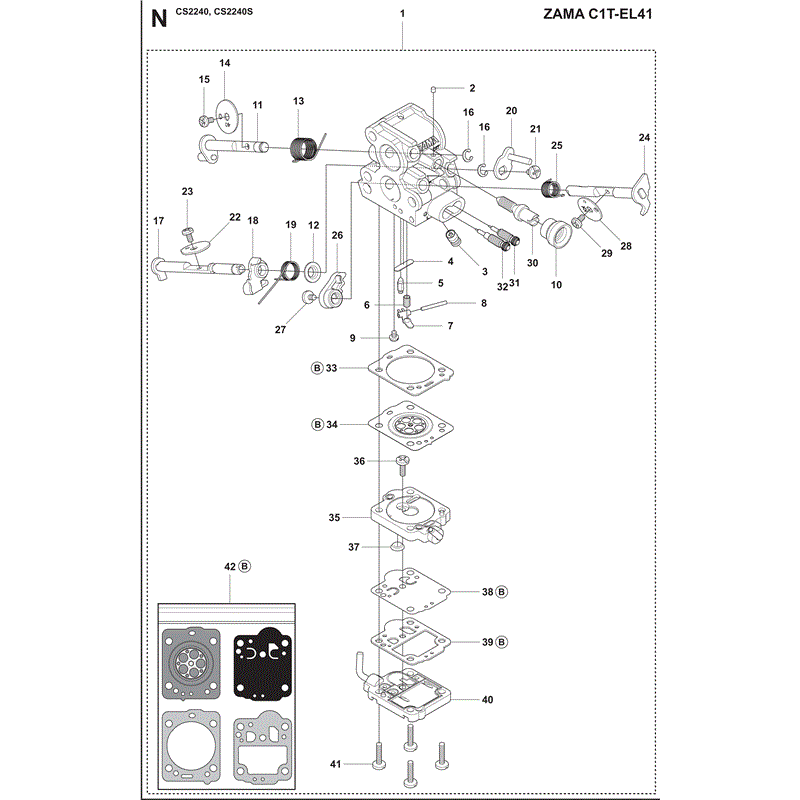 Jonsered 2240S (2009) Parts Diagram, Page 14