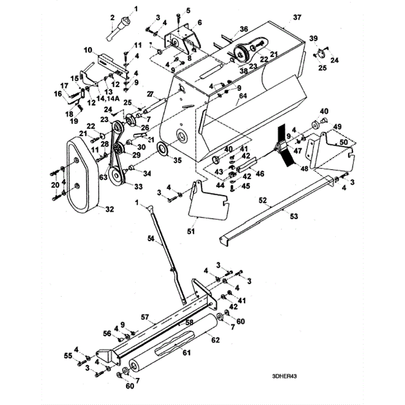Hayter 15/38 (H1538) Parts Diagram, Powered Grass Collector 1994/5