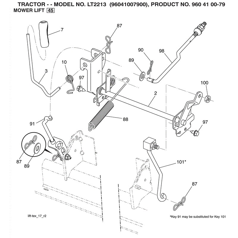 Jonsered LT2213 (2009) Parts Diagram, Page 10
