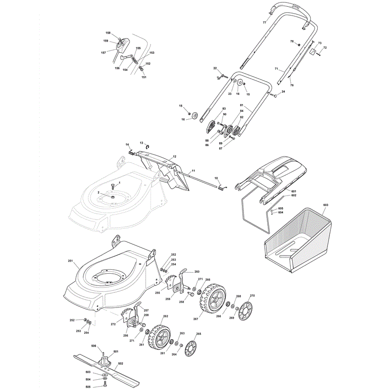 Mountfield 462HP Petrol Rotary Mower (2008) Parts Diagram, Page 1