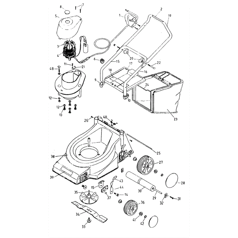 Mountfield Laser/Mascot Electric (MP85402-3) Parts Diagram, Page 1