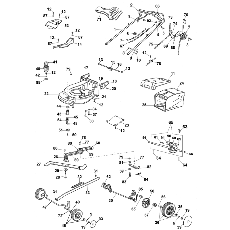 Oleo-Mac MAX 53 TV (MAX 53 TV) Parts Diagram, Complete illustrated parts list