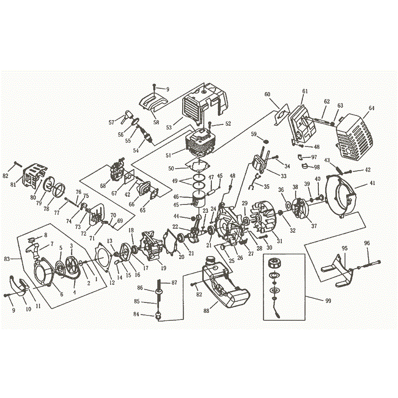 Mitox 430U Brushcutter (02/2005 - 02/2011) Parts Diagram, Moter