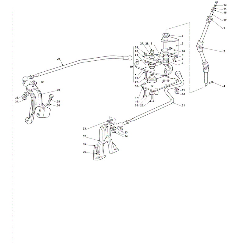 Castel / Twincut / Lawnking XHX240 (2012) Parts Diagram, Steering 