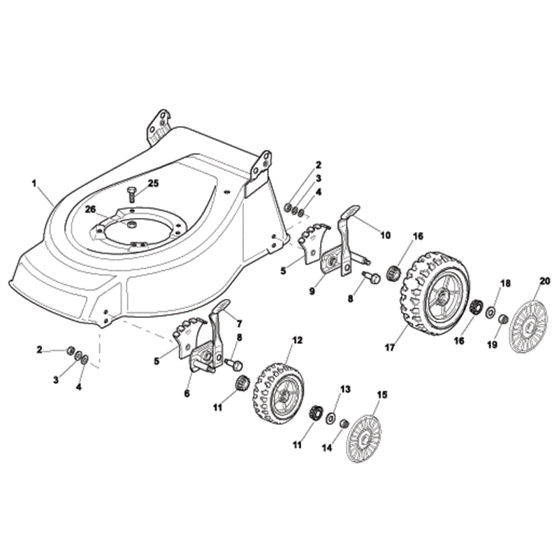Mountfield S420PD Petrol Rotary Mower (2009) Parts Diagram, Page 1