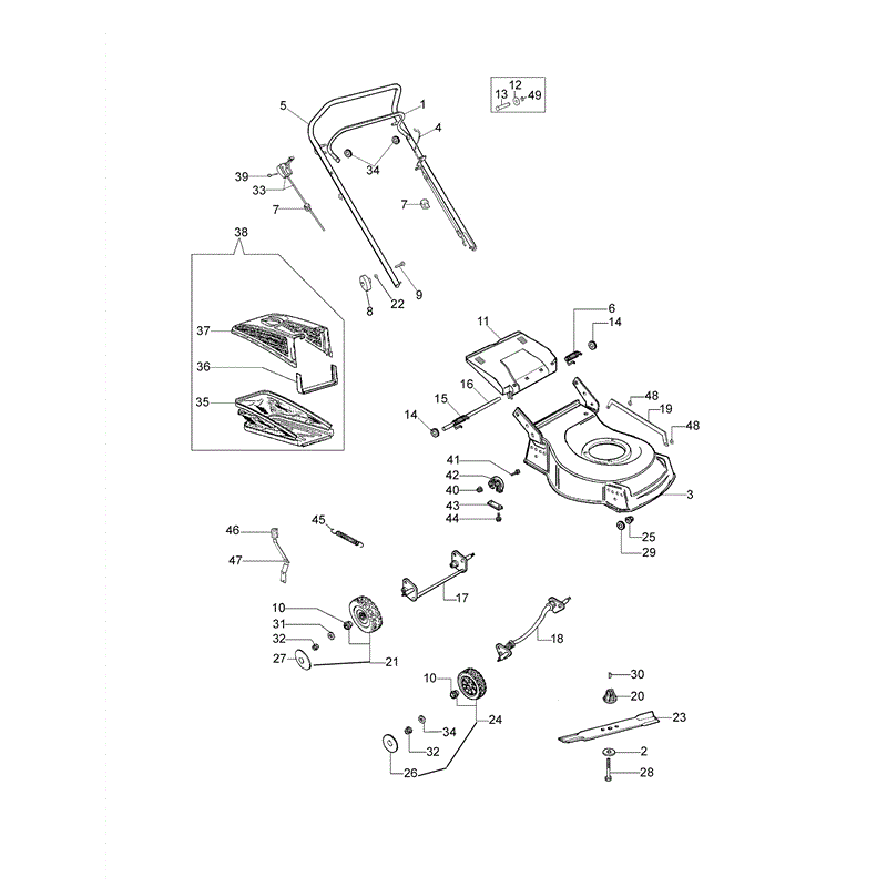 Efco LR 44 PBXC Comfort B&S Lawnmower (LR 44 PBXC Comfort) Parts Diagram, Page 1