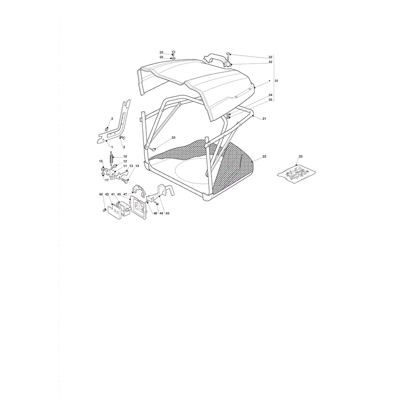 Castel / Twincut / Lawnking CT13.5-90 (2009) Parts Diagram, Grass Catcher Type LE