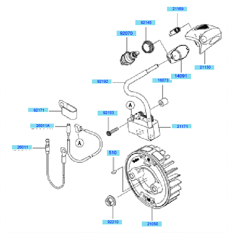 Kawasaki KBH35B (HA035F-AS50) Parts Diagram, Electric Equipment