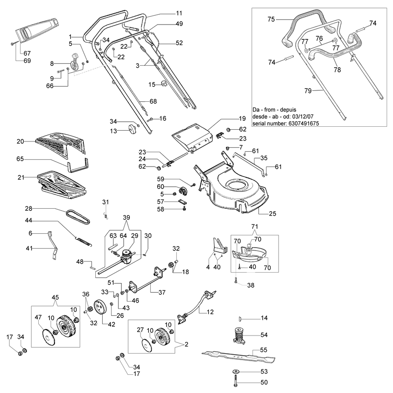 Oleo-Mac G 44 TB (G 44 TB) Parts Diagram, Illustrated parts list (From June 2007)