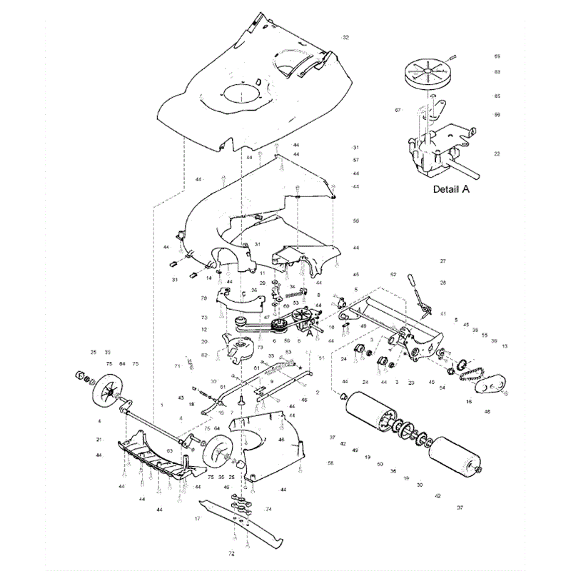 Hayter Harrier 56 (563) Lawnmower (563E270000001-563E27099999) Parts Diagram, Lower Mainframe