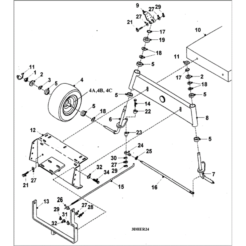 Hayter 15/38 (H1538) Parts Diagram, Front Axle Assy