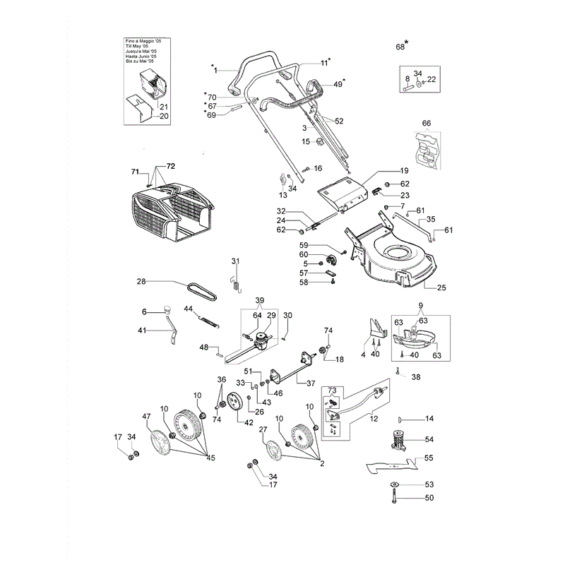Efco LR 48 TB B&S Lawnmower (LR 48 TB) Parts Diagram, Page 1