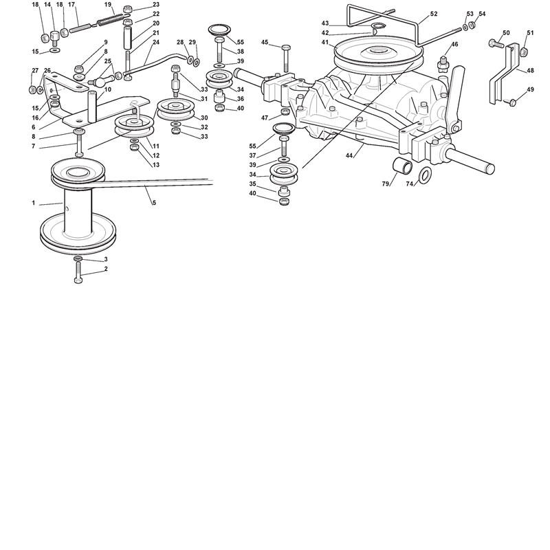 Mountfield 1436M Lawn Tractor (299951333-MOU [2002-2005]) Parts Diagram, Transmission