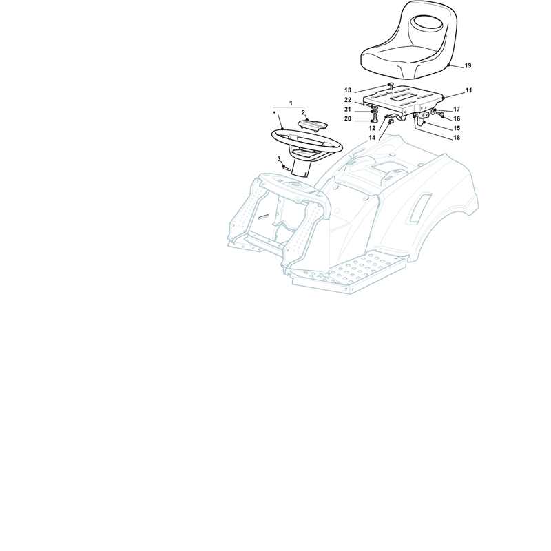 Mountfield 14H36H Lawn Tractor (299964483-MOF [2007]) Parts Diagram, Seat & Steering Wheel