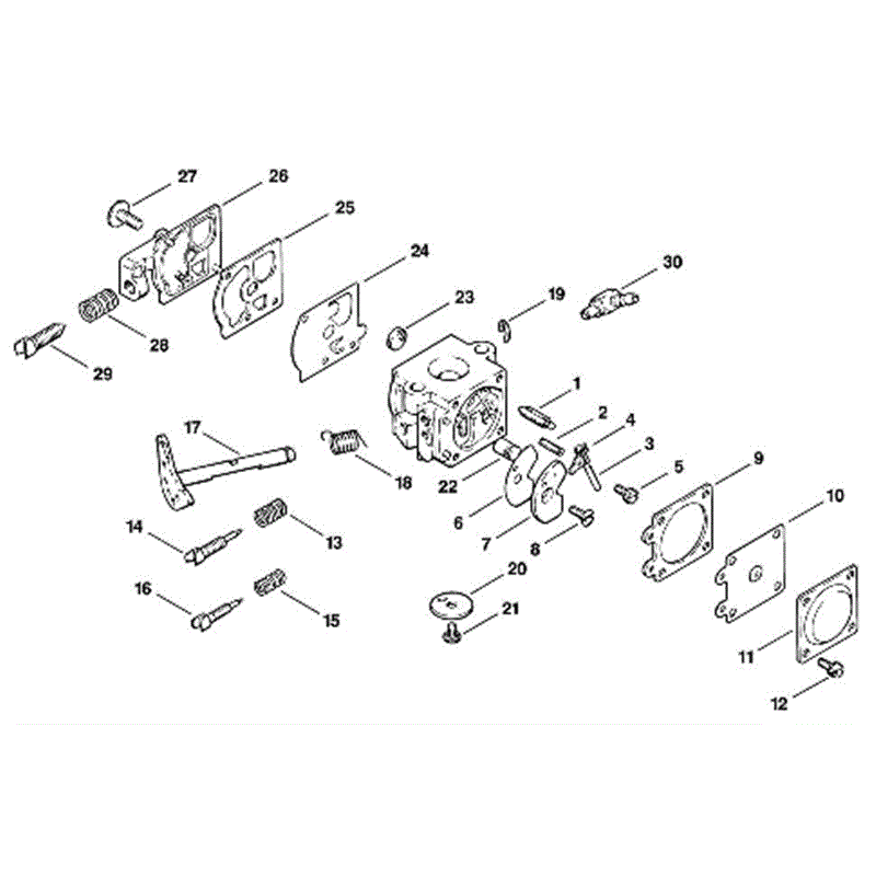 Stihl 009 Chainsaw (009) Parts Diagram, L-Carburetor WA-99B