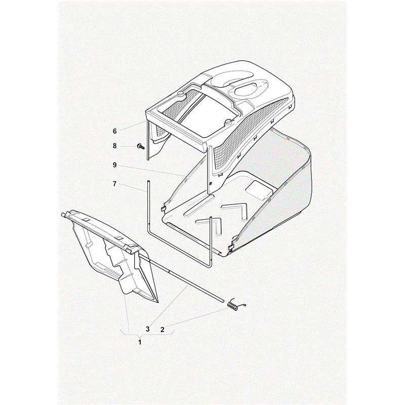 Castel / Twincut / Lawnking XP50B (2010) Parts Diagram, Grass Catcher