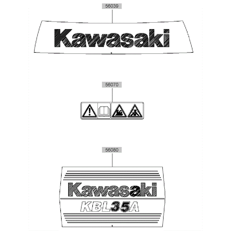 Kawasaki KBL35A (HA035A-AS50) Parts Diagram, Label