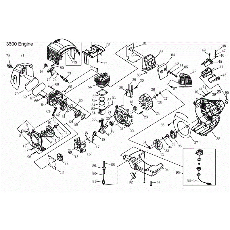 Mitox 3600UX Brushcutter (3600UX Brushcutter) Parts Diagram, Page 1